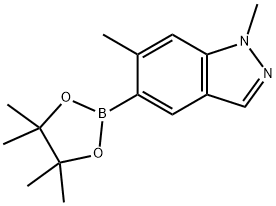 1,6-Dimethyl-5-(4,4,5,5-tetramethyl-1,3,2-dioxaborolan-2-yl)-1H-indazole, 1463055-05-1, 结构式