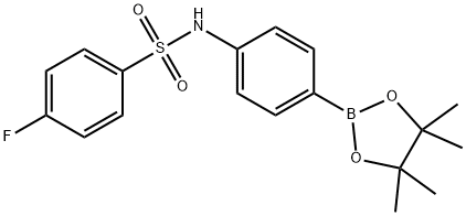 4-氟-N-(4-(4,4,5,5-四甲基-1,3,2-二氧硼杂环戊烷-2-基)苯基)苯磺酰胺,1469930-84-4,结构式