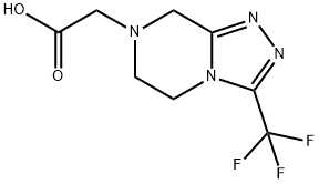 1,2,4-Triazolo[4,3-a]pyrazine-7(8H)-acetic acid, 5,6-dihydro-3-(trifluoromethyl)- Struktur