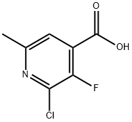 2-氯-3-氟-6-甲基异烟酸, 1510753-86-2, 结构式