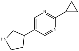 2-cyclopropyl-5-(pyrrolidin-3-yl)pyrimidine,1518406-57-9,结构式