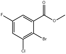 2-溴-3-氯-5-氟苯甲酸甲酯,1537548-66-5,结构式