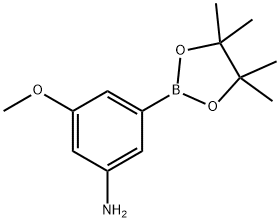 3-甲氧基-5-(4,4,5,5-四甲基-1,3,2-二氧杂硼烷-2-基)苯胺, 1538623-41-4, 结构式