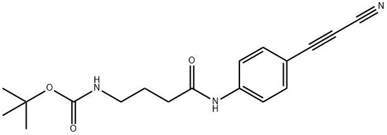 tert-butyl 3-(4-(2-cyanoethynyl)phenylcarbamoyl)propylcarbamate, 1539292-60-8, 结构式