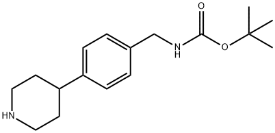 tert-butyl N-{[4-(piperidin-4-yl)phenyl]methyl}carbamate 结构式