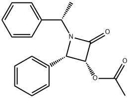 2-Azetidinone, 3-(acetyloxy)-4-phenyl-1-[(1S)-1-phenylethyl]-, (3R,4S)- Structure