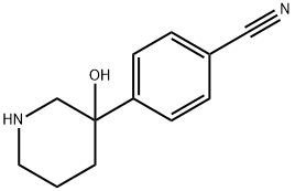 4-(3-hydroxypiperidin-3-yl)benzonitrile Structure