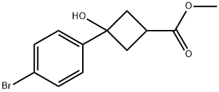 methyl 3-(4-bromophenyl)-3-hydroxycyclobutanecarboxylate Struktur