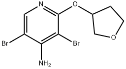 4-Amino-3,5-dibromo-2-(tetrahydrofuran-3yloxy)pyridine 结构式