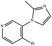 4-BROMO-3-(2-METHYLIMIDAZOL-1-YL)PYRIDINE 结构式