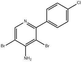 4-Amino-3,5-dibromo-2-(4-chlorophenyl)pyridine 结构式