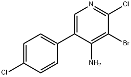 4-Amino-2-chloro-3-bromo-5-(4-chlorophenyl)pyridine, 1563533-44-7, 结构式
