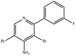 4-Amino-3,5-dibromo-2-(3-fluorophenyl)pyridine 结构式