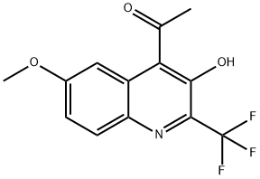 1-[3-hydroxy-6-methoxy-2-(trifluoromethyl)quinolin-4-yl]ethan-1-one Struktur