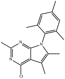 4-CHLORO-7-MESITYL-2,5,6-TRIMETHYL-7H-PYRROLO[2,3-D]PYRIMIDINE Structure