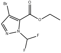 1H-Pyrazole-5-carboxylic acid, 4-bromo-1-(difluoromethyl)-, ethyl ester 结构式