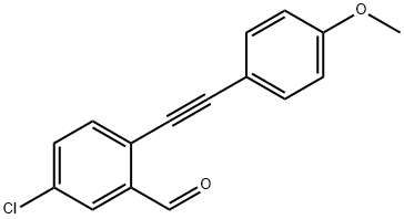 5-氯-(2 -(4 -甲氧基苯基)乙炔基)苯甲醛,1588973-16-3,结构式