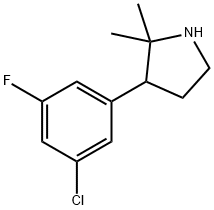 Pyrrolidine, 3-(3-chloro-5-fluorophenyl)-2,2-dimethyl- Structure