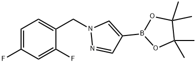 1-(2,4-二氟苄基)-4-(4,4,5,5-四甲基-1,3,2-二氧杂硼环戊烷-2-基)-1H-吡唑, 1604036-64-7, 结构式