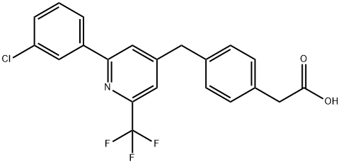 Benzeneacetic acid, 4-[[2-(3-chlorophenyl)-6-(trifluoromethyl)-4-pyridinyl]methyl]- Struktur