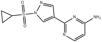 2-[1-(Cyclopropanesulfonyl)-1H-pyrazol-4-yl]pyrimidin-4-amine, 1612174-02-3, 结构式