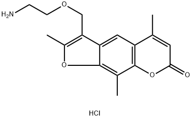 3-[(2-aminoethoxy)methyl]-2,5,9-trimethyl-7H-furo[3,2-g]chromen-7-one hydrochloride, 161262-45-9, 结构式