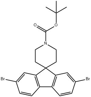Spiro[9H-fluorene-9,4'-piperidine]-1'-carboxylic acid, 2,7-dibromo-, 1,1-dimethylethyl ester Struktur