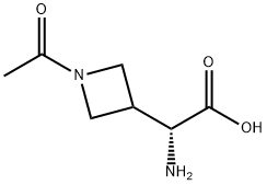3-Azetidineacetic acid, 1-acetyl-alpha-amino-, (alphaR)- Structure