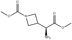3-Azetidineacetic acid, alpha-amino-1-(methoxycarbonyl)-, methyl ester, (alphaS)- Structure