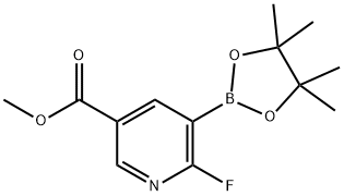6-氟-5-(4,4,5,5-四甲基-1,3,2-二氧杂硼戊烷-2-基)吡啶-3-羧酸甲酯, 1622217-36-0, 结构式