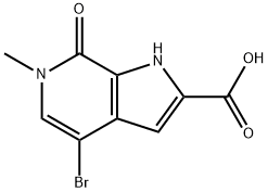 4-bromo-6-methyl-7-oxo-6,7-dihydro-1H-pyrrolo[2,3-c]pyridine-2-carboxylic acid, 1622303-52-9, 结构式