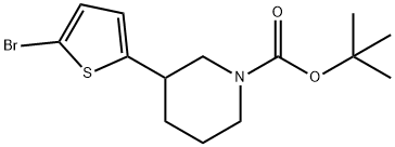 叔-丁基 3-(5-溴噻吩-2-基)哌啶-1-羧酸酯,1622834-60-9,结构式