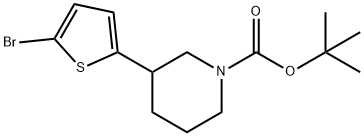 叔-丁基 3-(5-溴噻吩-2-基)哌啶-1-羧酸酯 结构式
