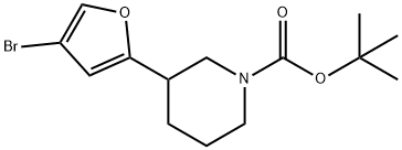 3-Bromo-5-(N-Boc-piperidin-3-yl)furan 结构式