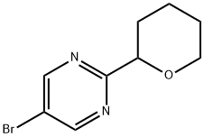 5-bromo-2-(tetrahydro-2H-pyran-2-yl)pyrimidine 结构式