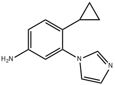 4-Cyclopropyl-3-(1H-imidazol-1-yl)aniline 结构式
