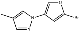 2-Bromo-4-(4-methyl-1H-pyrazol-1-yl)furan,1622839-61-5,结构式