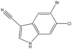 5-bromo-6-chloro-1H-indole-3-carbonitrile,1623138-35-1,结构式