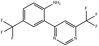 4-(trifluoromethyl)-2-[6-(trifluoromethyl)pyrimidin-4-yl]aniline Structure