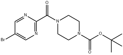 tert-Butyl 4-(5-bromopyrimidine-2-carbonyl)piperazine-1-carboxylate Struktur