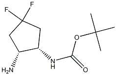 tert-butyl ((1S,2R)-2-amino-4,4-difluorocyclopentyl)carbamate 结构式