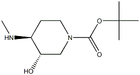 tert-butyl (3S,4S)-3-hydroxy-4-(methylamino)piperidine-1-carboxylate 结构式