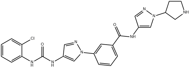 QUINAZOLINAMINE, 8-METHOXY-7-(1-METHYL-1H-PYRAZOL-4-YL)-N-[4-[3-
(4-MORPHOLINYL)-1H-1,2,4-TRIAZOL-1-YL]PHENYL]- Structure