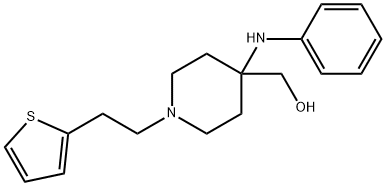 [4-(phenylamino)-1-[2-(thiophen-2-yl)ethyl]piperidin-4-yl]methanol, 164790-59-4, 结构式