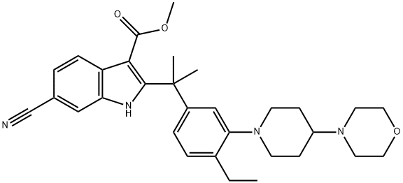 1675897-18-3 METHYL 6-CYANO-2-(2-(4-ETHYL-3-(4-MORPHOLINOPIPERIDIN-1-YL)PHENYL)PROPAN-2-YL)-1H-INDOLE-3-CARBOXYLATE