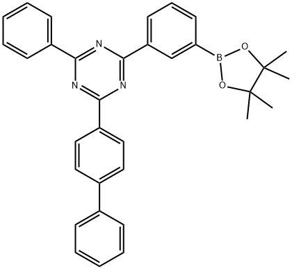 2-([1,1'-联苯]-4-基)-4-苯基-6-(3-(4,4,5,5-四甲基-1,3,2-二氧杂硼烷-2-基)苯基)-1,3,5-三嗪,1696425-30-5,结构式