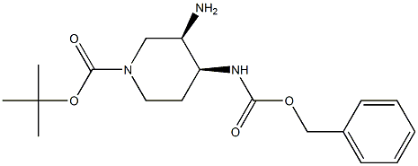 tert-butyl (3R,4S)-3-amino-4-(((benzyloxy)carbonyl)amino)piperidine-1-carboxylate Struktur