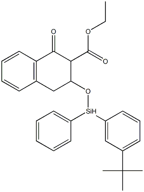 5-t-butyldiphenylsilyloxy-2-ethoxycarbonyl-1-oxo-1,2,3,4-tetrahydronaphthalene 结构式