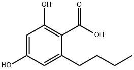 2,4-dihydroxy-6-butylbenzoic acid 化学構造式
