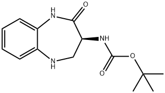 Carbamic acid, N-[(3S)-2,3,4,5-tetrahydro-2-oxo-1H-1,5-benzodiazepin-3-yl]-, 1,1-dimethylethyl ester Structure